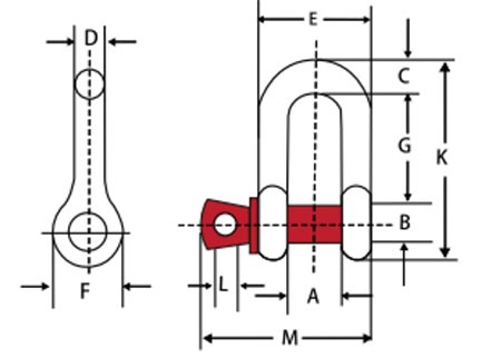 美標(biāo)D型卸扣(G210)